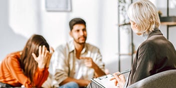 couple in a mediation session that are struggling to agree