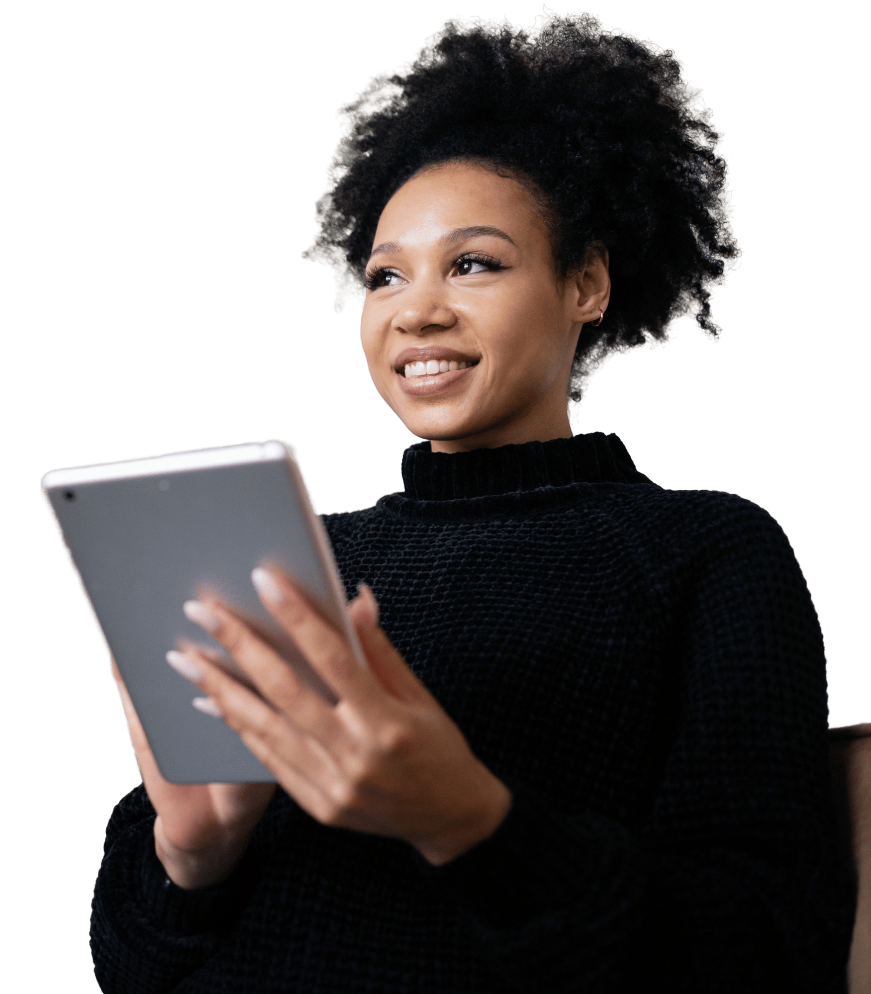 Woman tablet smile Woman tablet smile